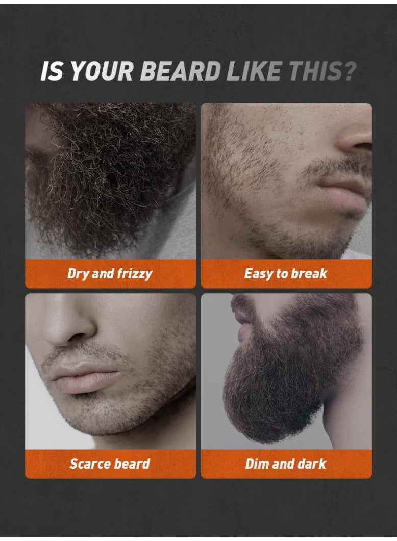 jalan Men Beard Care Set Beard Growth Kit (60g Care Cream + 2×30ml Beard Oil + Comb + Microneedle Roller + Storage Bag) Complete Beard Styling & Grooming Kit for Men - Image 5